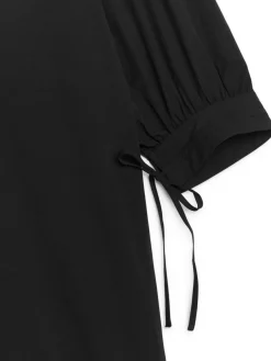 Puff-Sleeve Mini Dress