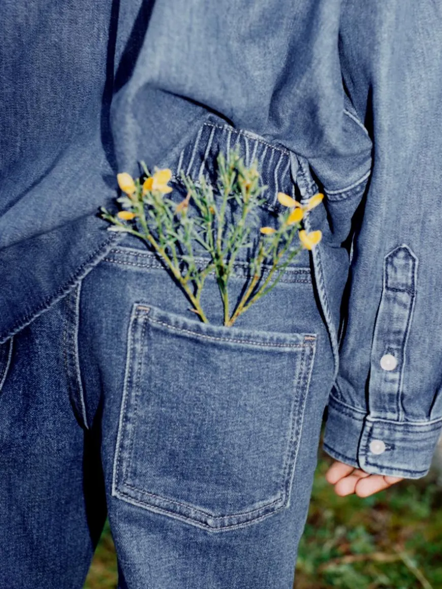 Pull-On Denim Trousers