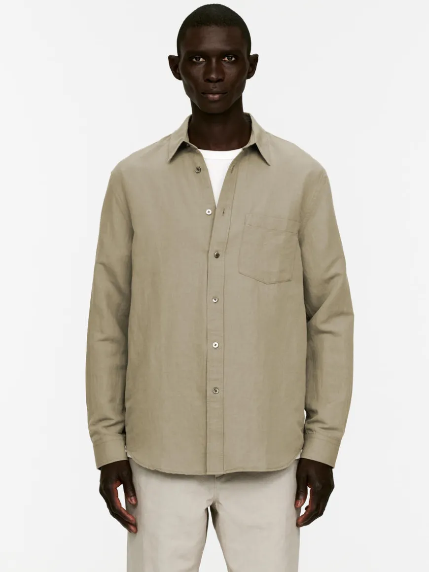 Relaxed Linen-Cotton Shirt