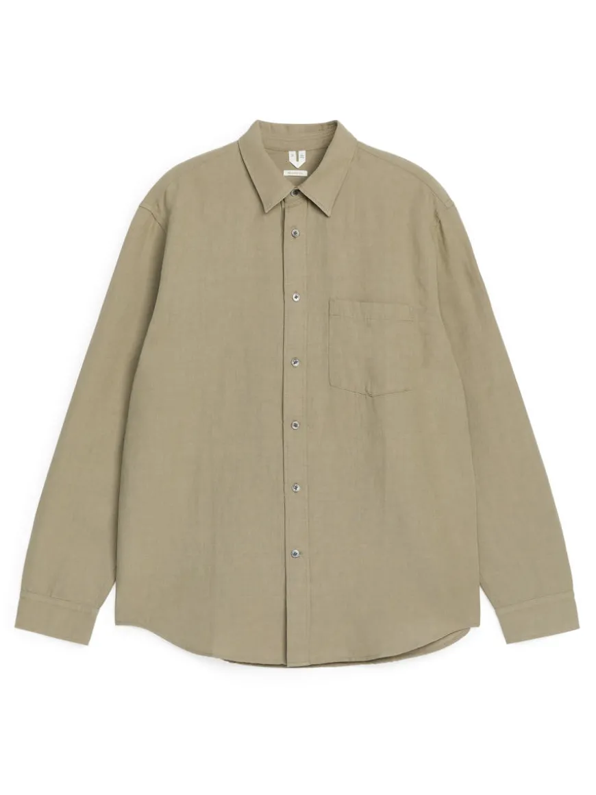 Relaxed Linen-Cotton Shirt