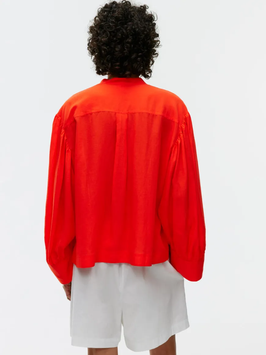 Relaxed Lyocell-Linen Blouse