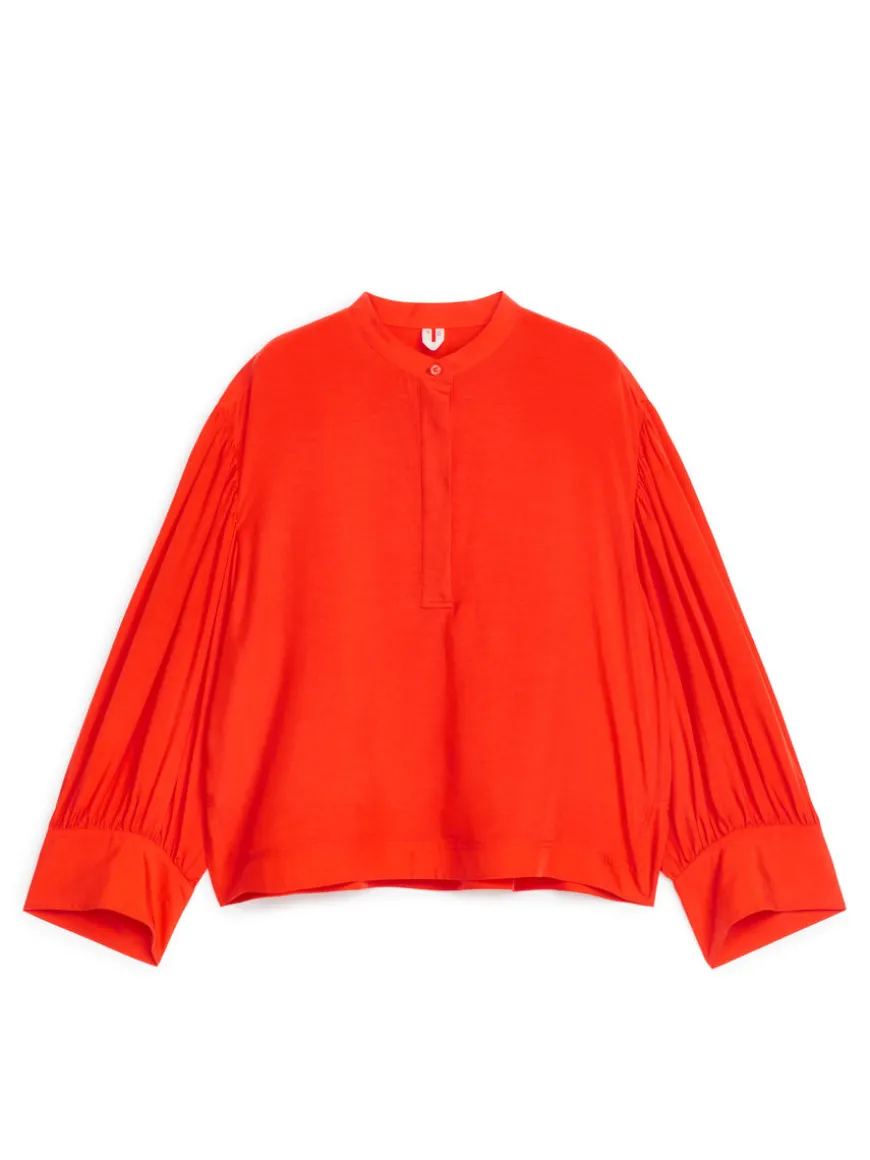 Relaxed Lyocell-Linen Blouse