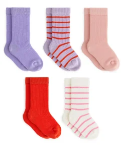 Rib Knit Baby Socks, 5 Pairs