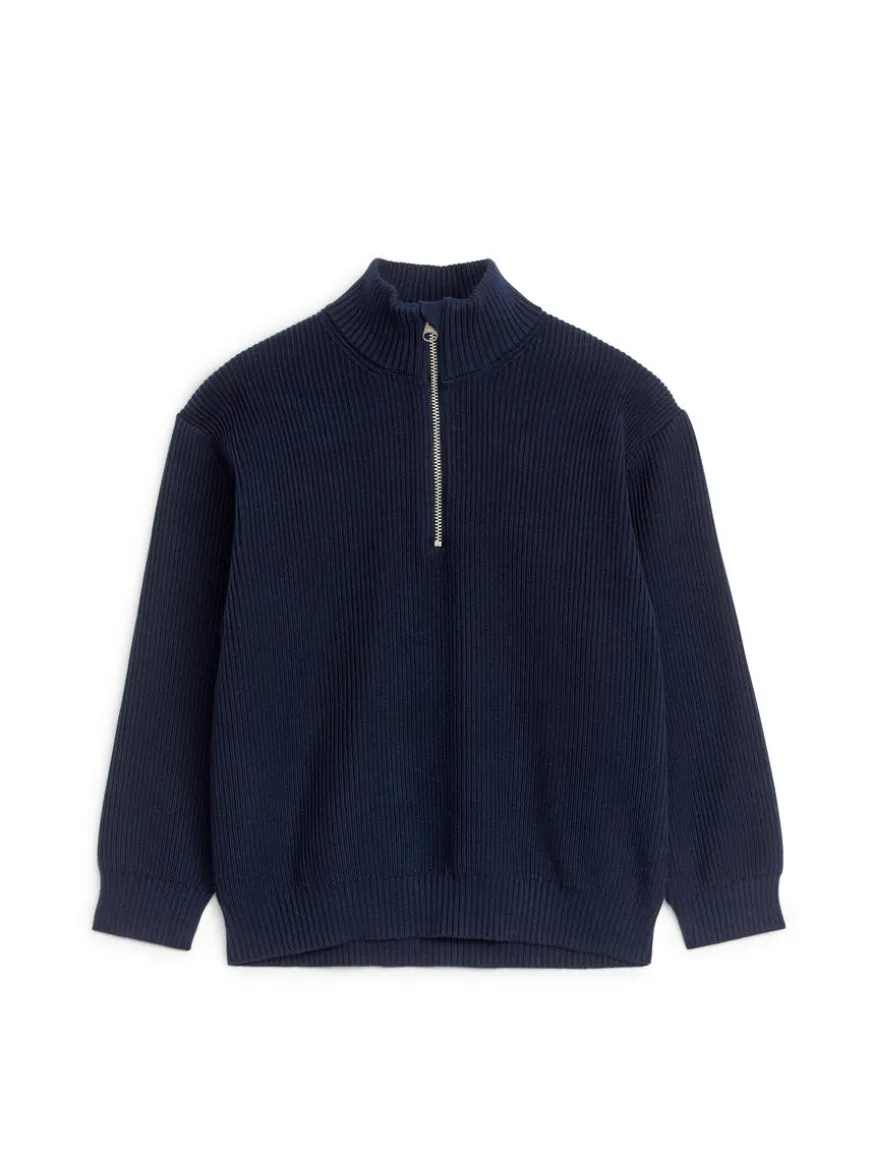 Ribbed Half-Zip Jumper