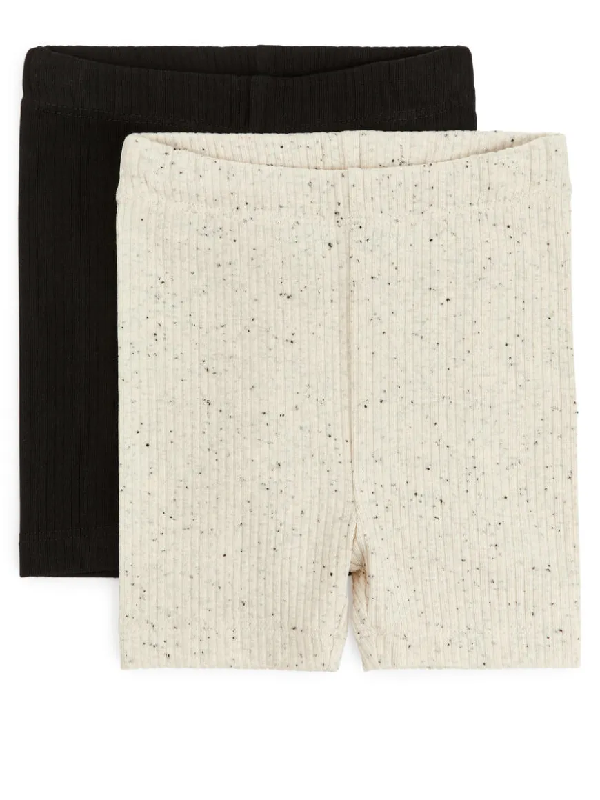 Ribbed Jersey Bicycle Shorts, Set Of 2