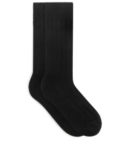 Ribbed Merino-Blend Socks