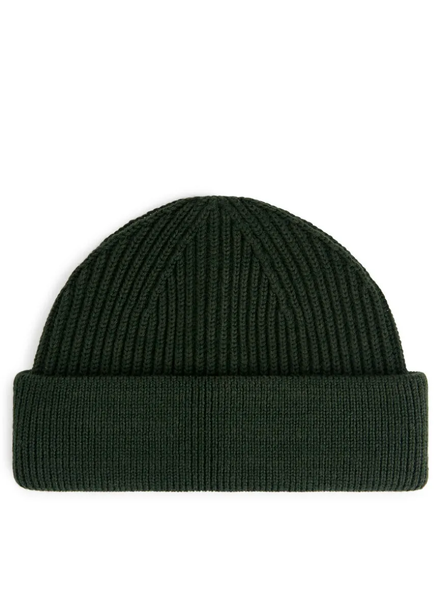 Ribbed Wool Blend Beanie