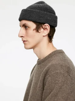 Ribbed Wool Blend Beanie