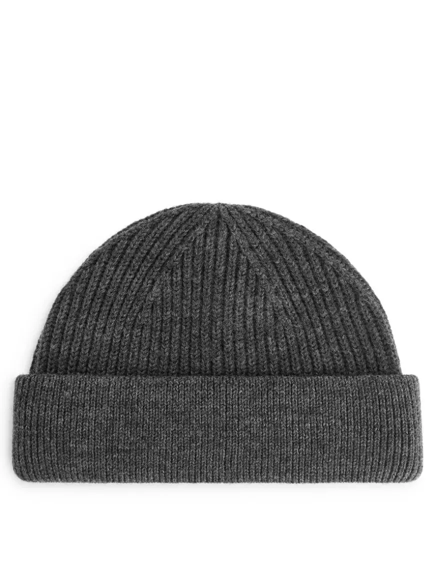Ribbed Wool Blend Beanie