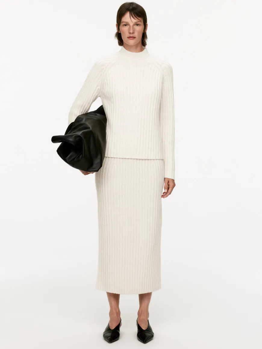 Rib-Knit Wool Skirt