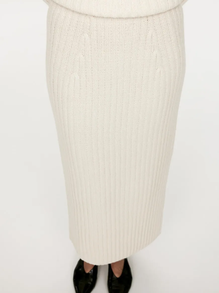 Rib-Knit Wool Skirt