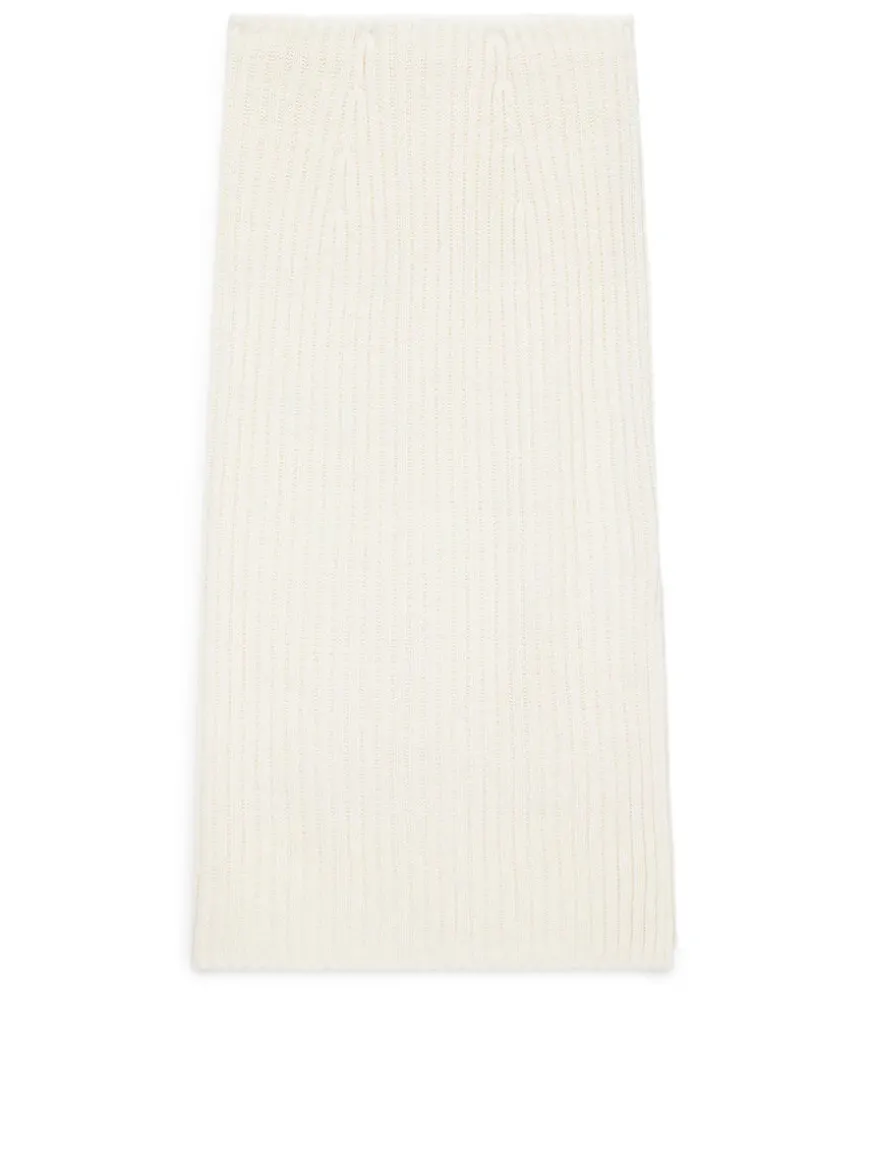 Rib-Knit Wool Skirt