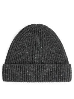 Rib-Knit Wool-Blend Beanie