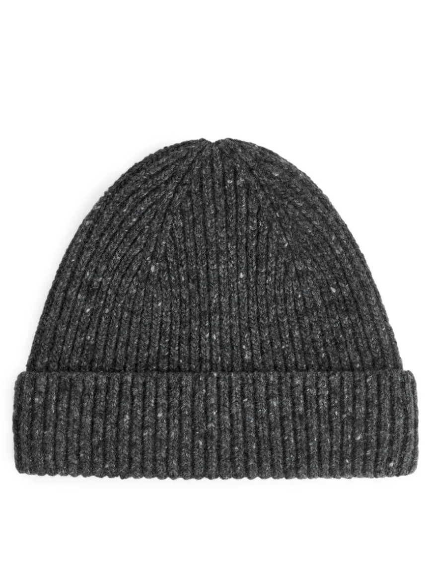 Rib-Knit Wool-Blend Beanie