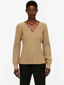Rib-Knitted Cotton Jumper