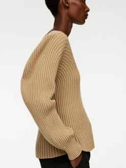 Rib-Knitted Cotton Jumper