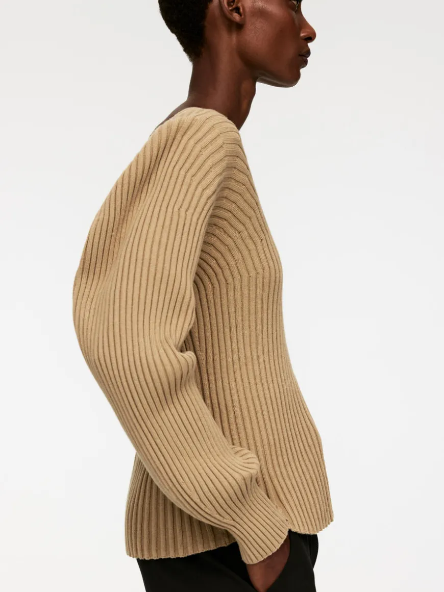 Rib-Knitted Cotton Jumper