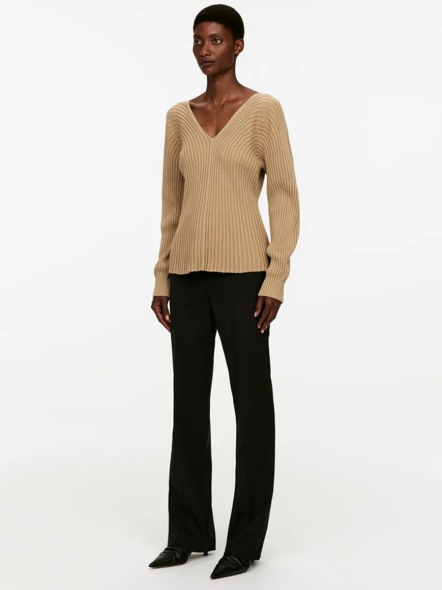 Rib-Knitted Cotton Jumper