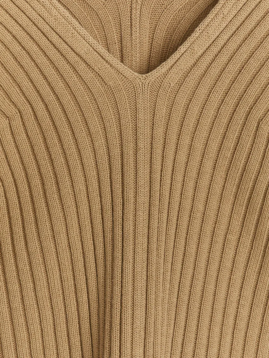 Rib-Knitted Cotton Jumper