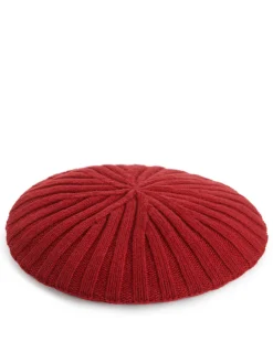 Rib-Knitted Wool Beret