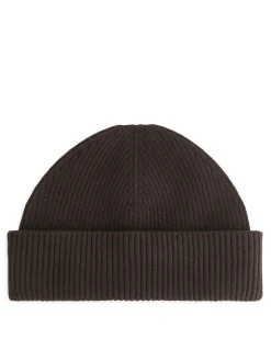 Short Ribbed Cotton Beanie