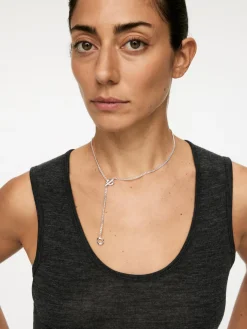 Silver-Plated T-Bar Necklace