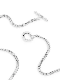 Silver-Plated T-Bar Necklace