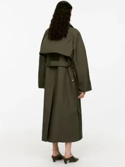 Snap-Button Trench Coat