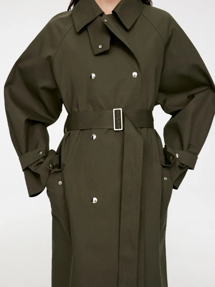 Snap-Button Trench Coat