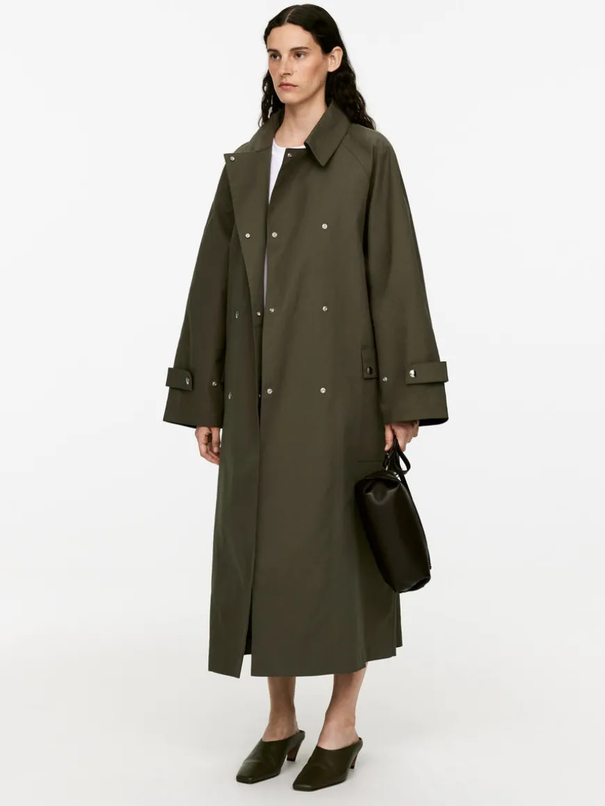 Snap-Button Trench Coat
