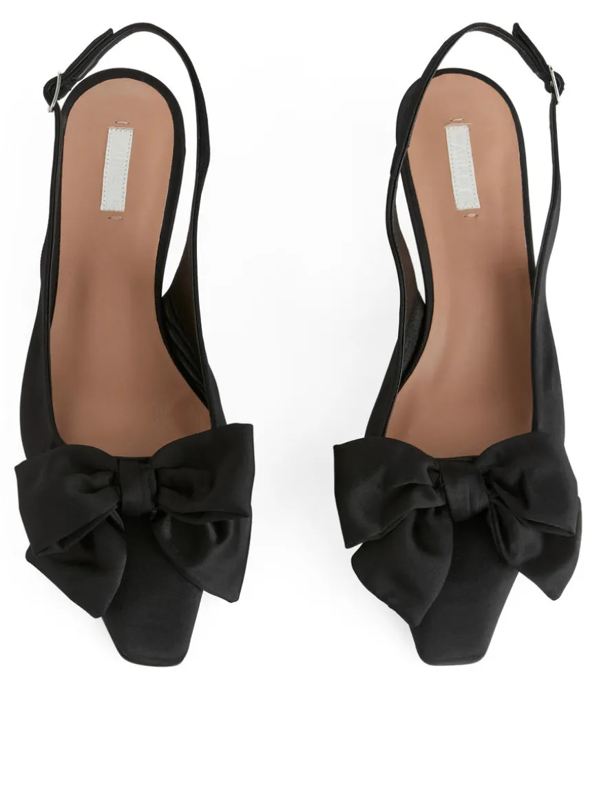 Soft Bow Slingback Pumps