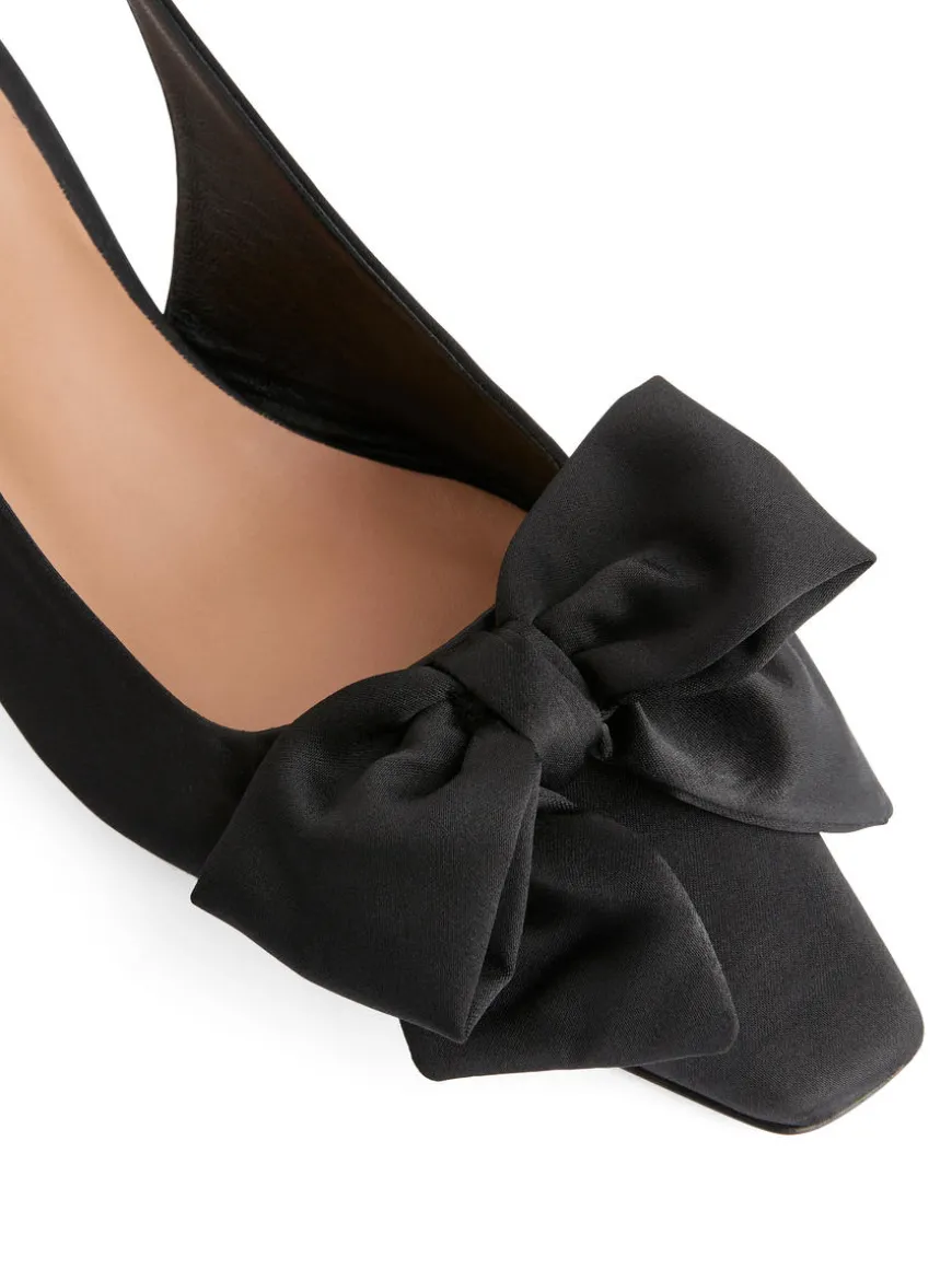 Soft Bow Slingback Pumps