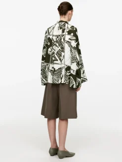 Stockholm Print Gathered Blouse