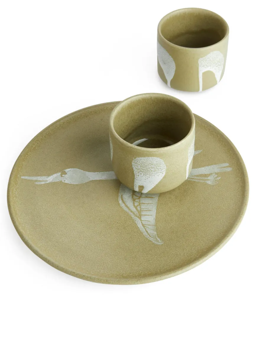 Stoneware Cups Set Of 2
