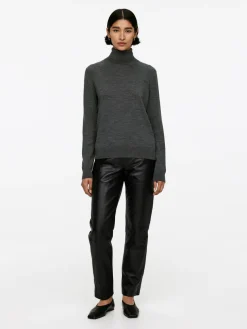 Straight Leather Trousers