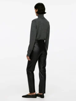 Straight Leather Trousers