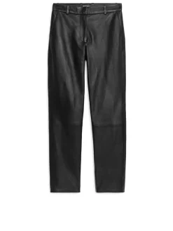 Straight Leather Trousers
