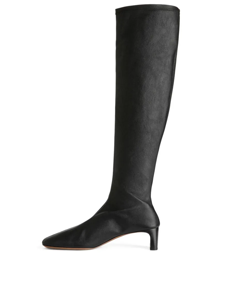 Stretch Leather Boots