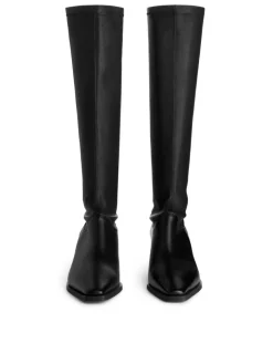Stretch Leather Boots
