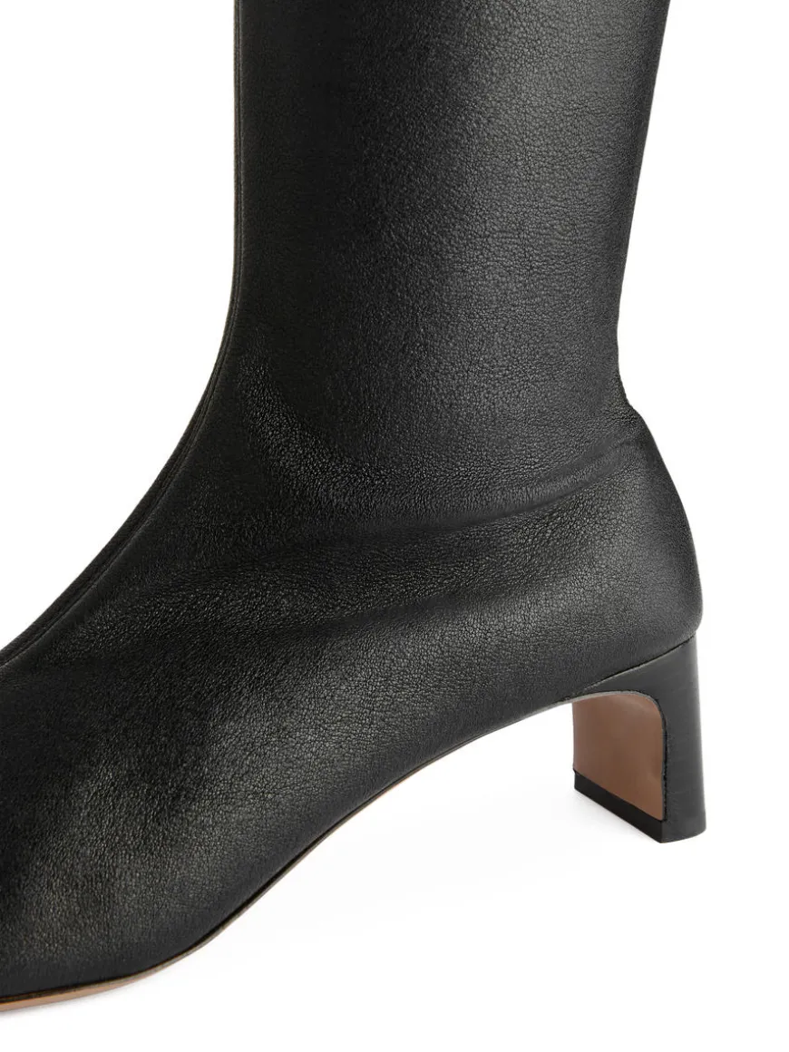 Stretch Leather Boots