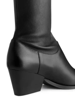 Stretch Leather Boots