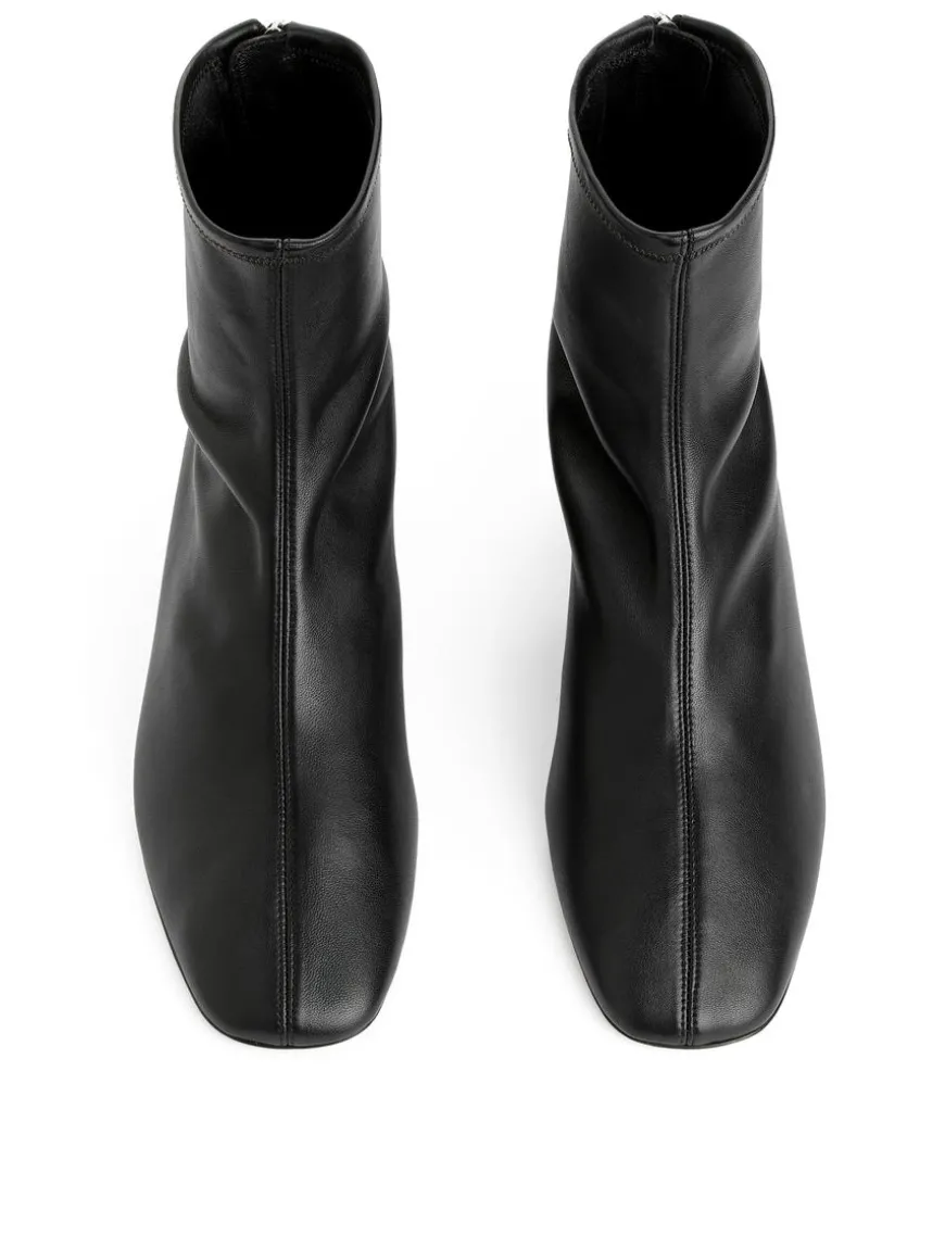 Stretch-Leather Sock Boots