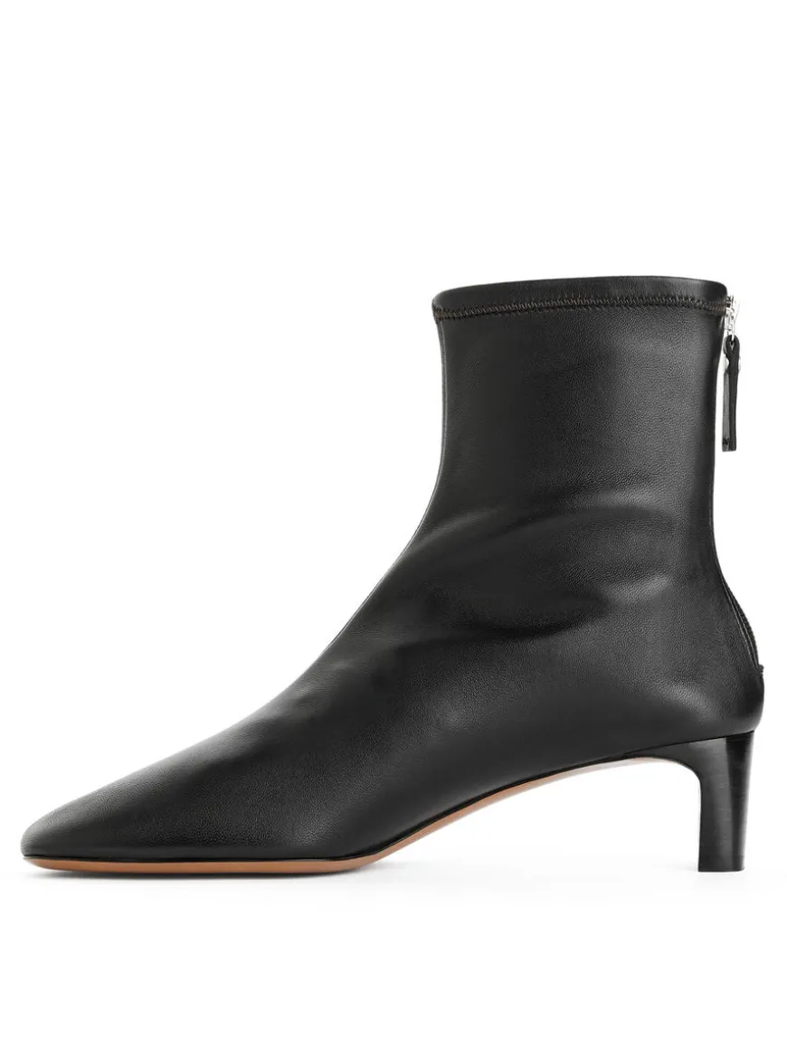 Stretch-Leather Sock Boots