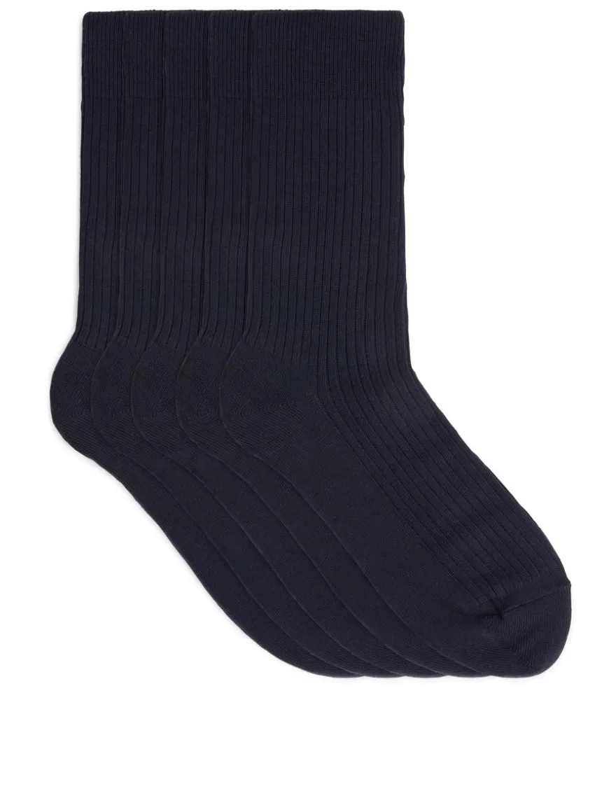 Supima Cotton Rib Socks 5 Pairs