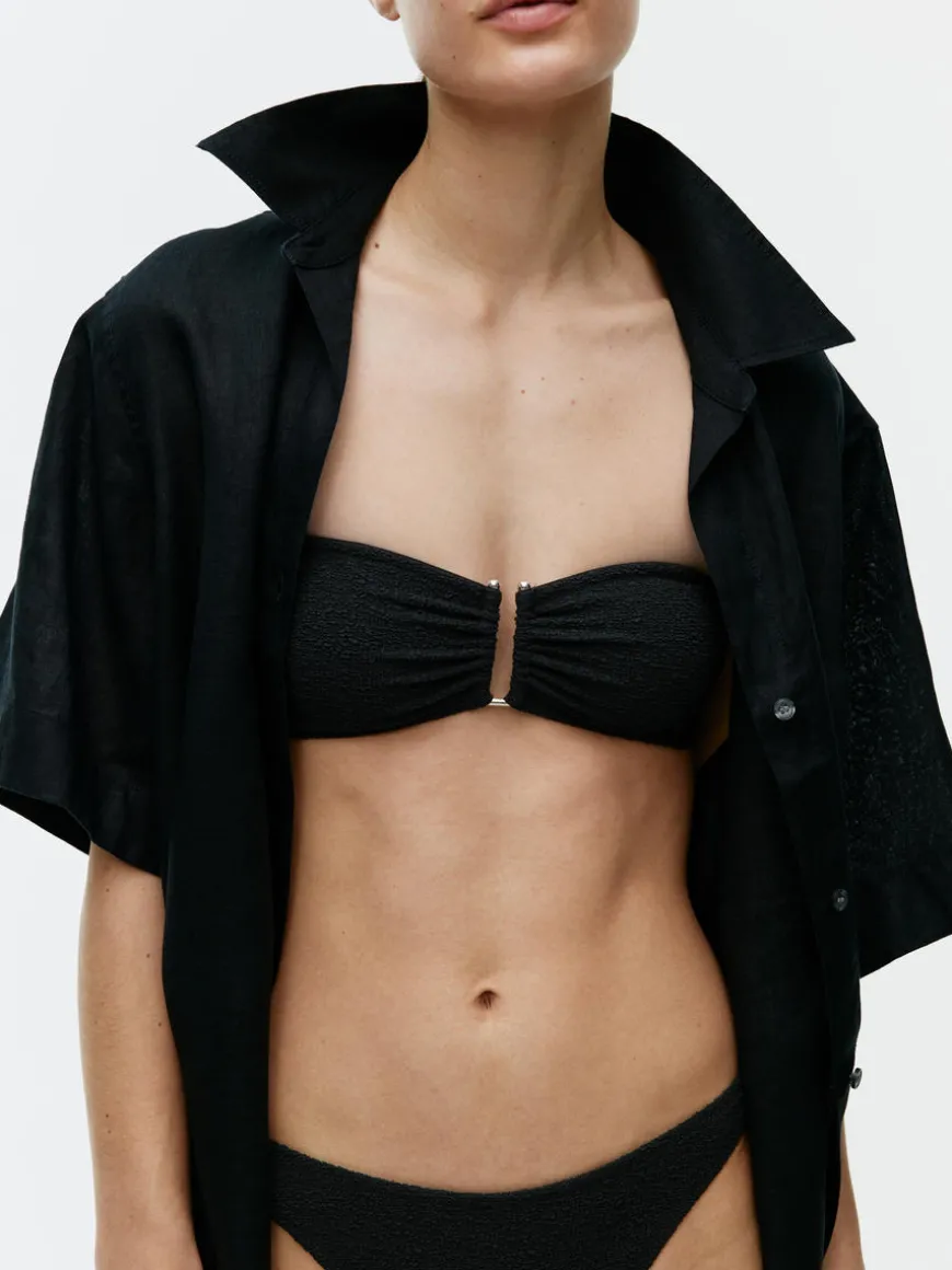 Textured Bandeau Bikini Top