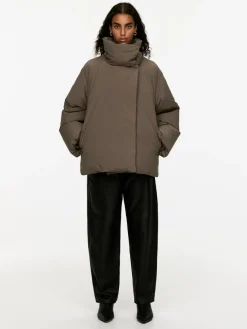 Upcycled Down High-Collar Jacket