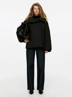 Upcycled Down High-Collar Jacket