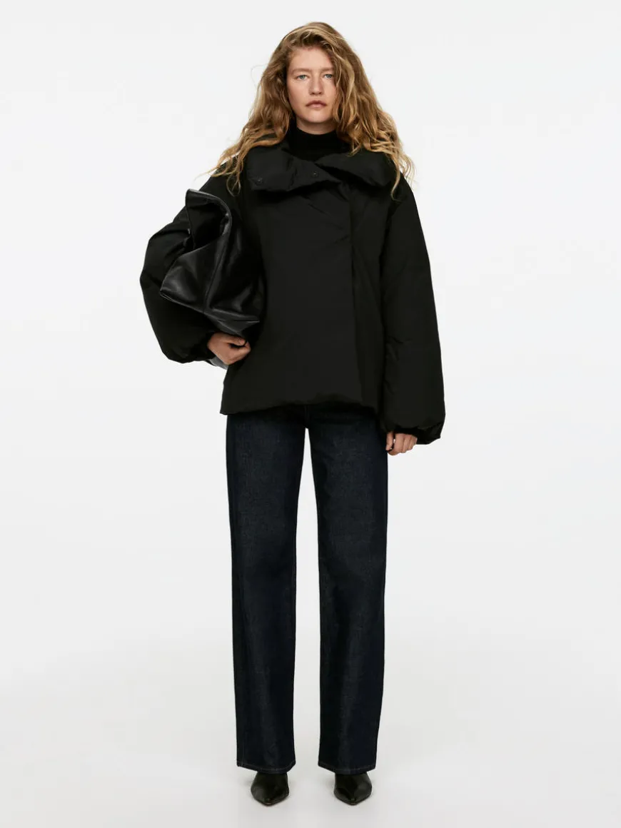 Upcycled Down High-Collar Jacket