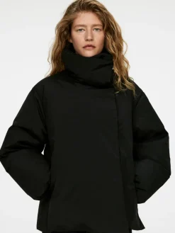 Upcycled Down High-Collar Jacket