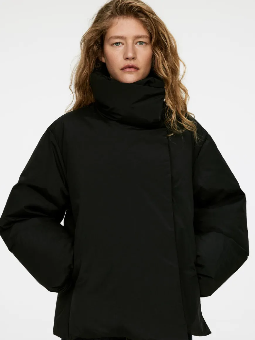 Upcycled Down High-Collar Jacket